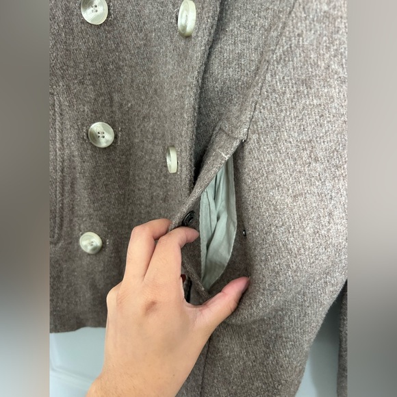 Abercrombie & Fitch Chic collar double breasted wool blend coat size L - Picture 7 of 16